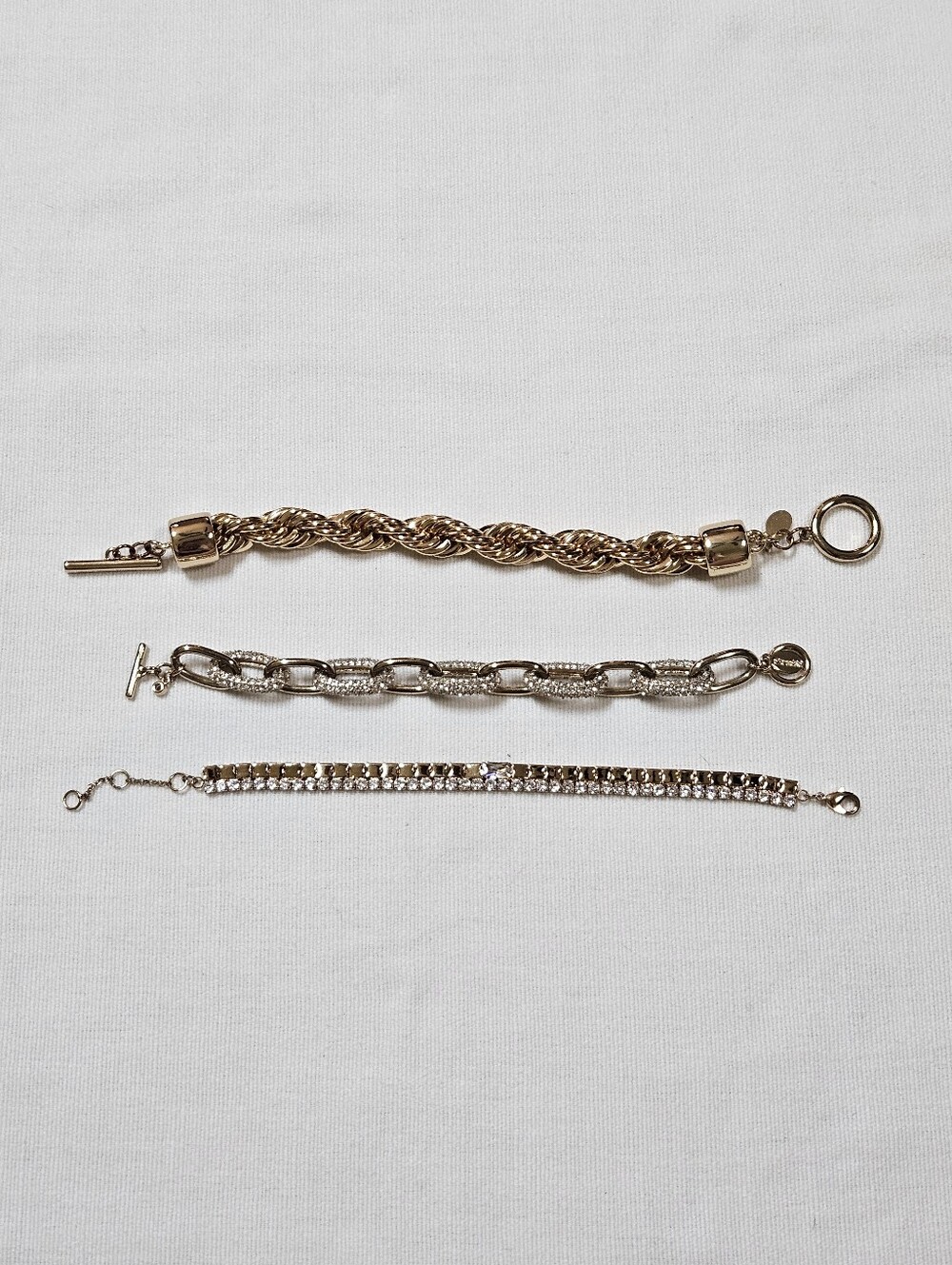 Express Gold-Tone Women's Bracelet Set - Three Piece Bundle With Storage Bag